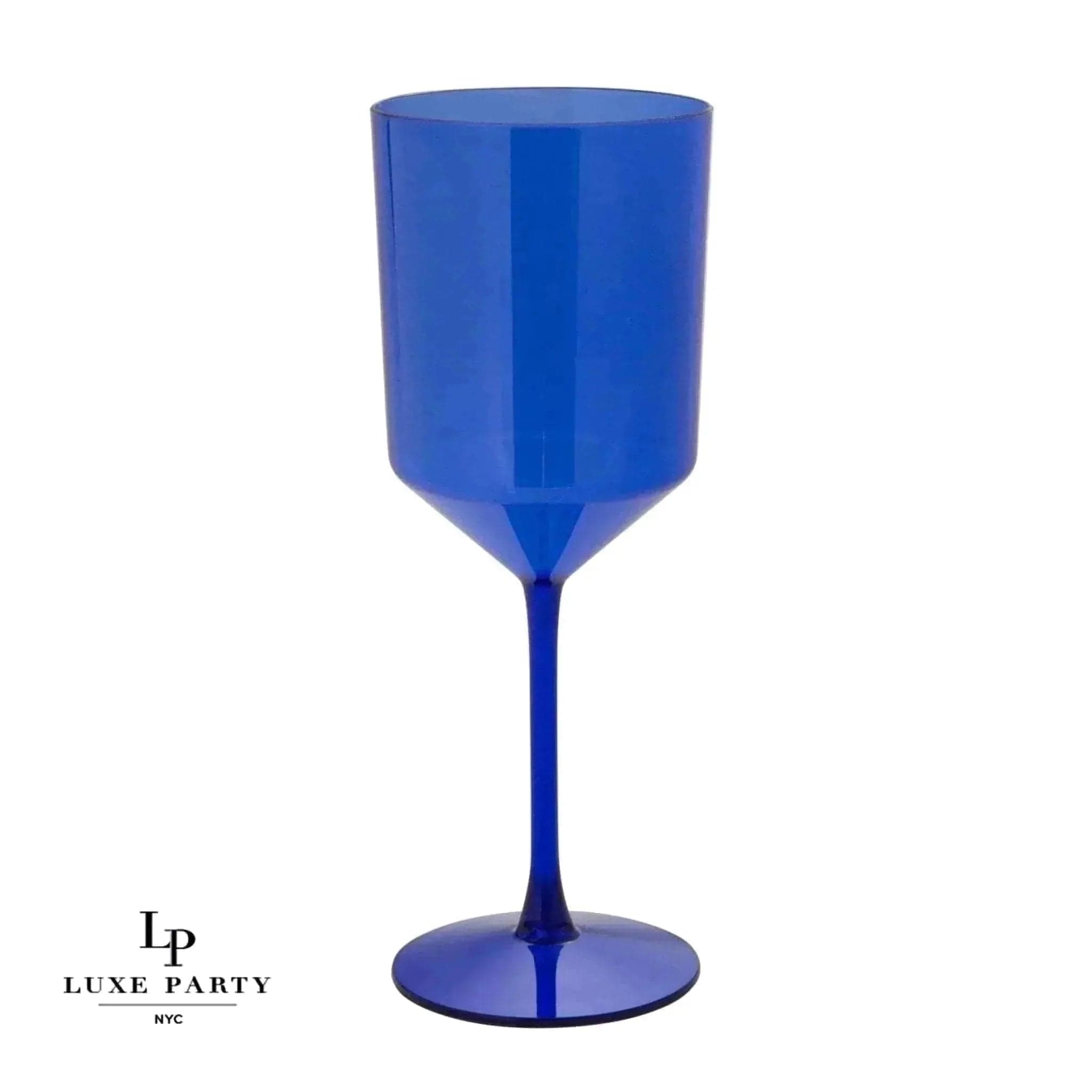 Upscale Round Cobalt Plastic Wine Cups | 4 Cups