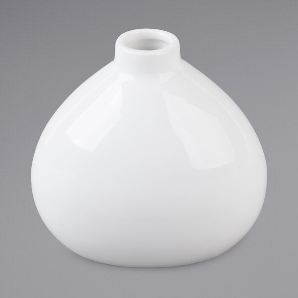 3 1/4"  White Porcelain Bulb Bud Vase