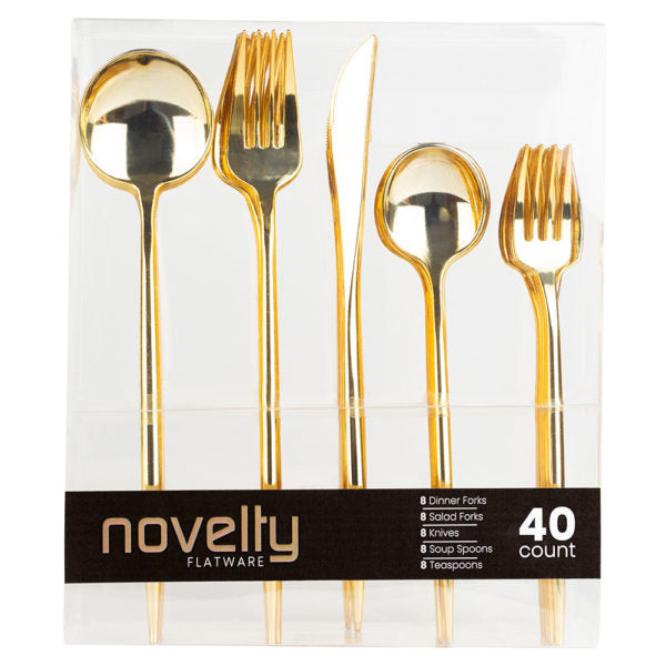 NOVELTY GOLD CUTLERY COMBO 40 CT