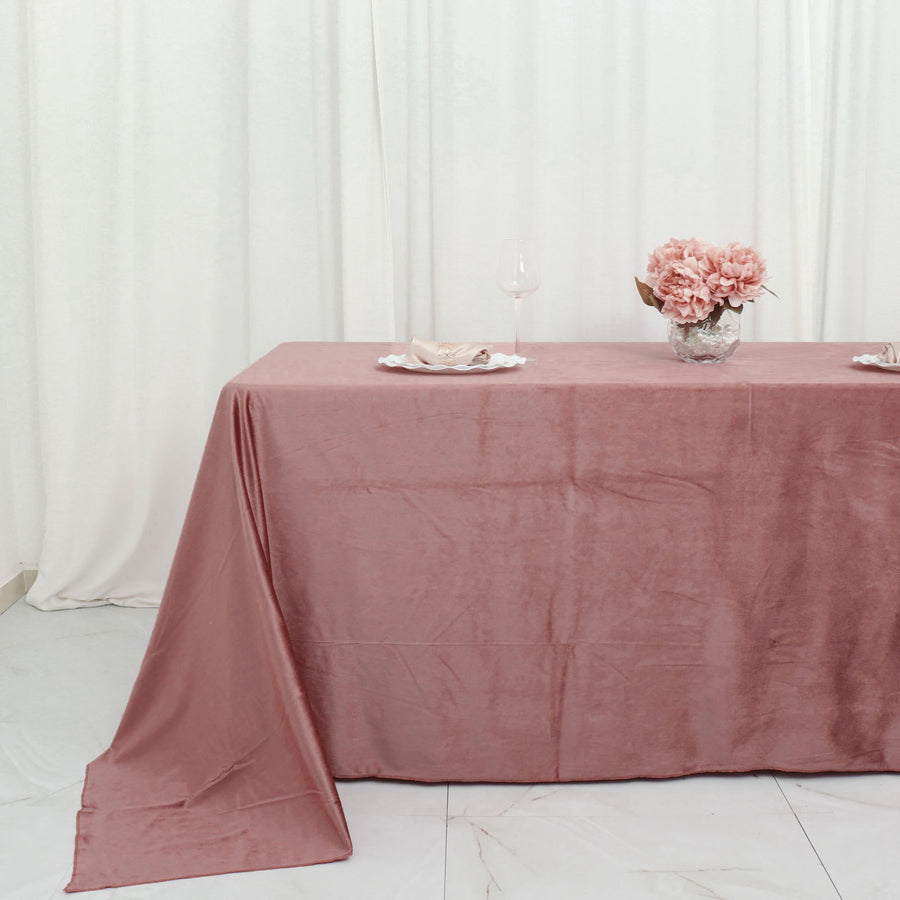 90x132 Dusty Rose Velvet Tablecloth